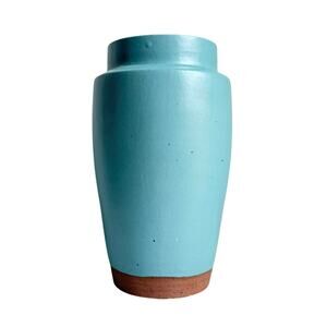 West Elm Turquoise Ceramic Vase Contemporary Modern Minimalist Farmhouse Decor